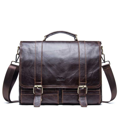 leather business briefcase large capacity diagonal bag