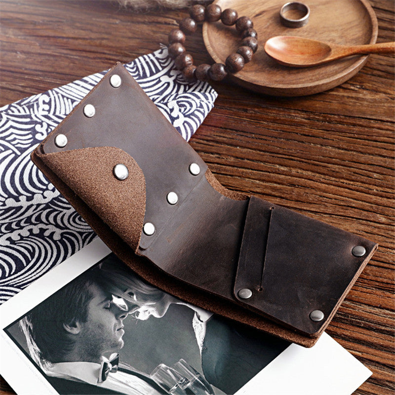 leather top layer cowhide horizontal wallet