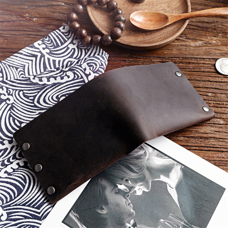 leather top layer cowhide horizontal wallet