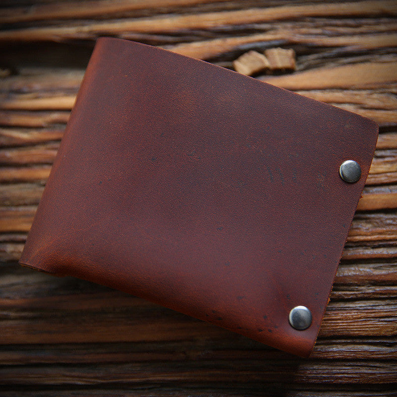 leather top layer cowhide horizontal wallet