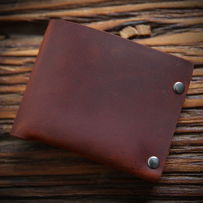 leather top layer cowhide horizontal wallet