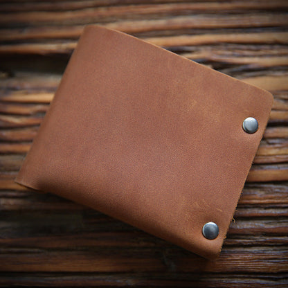 leather top layer cowhide horizontal wallet