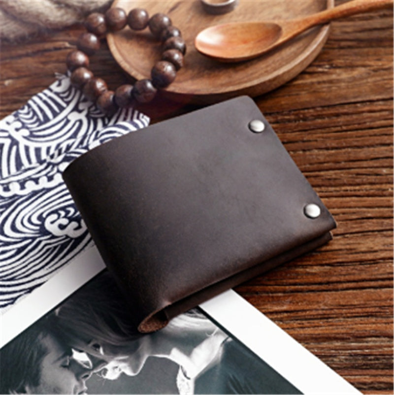 leather top layer cowhide horizontal wallet