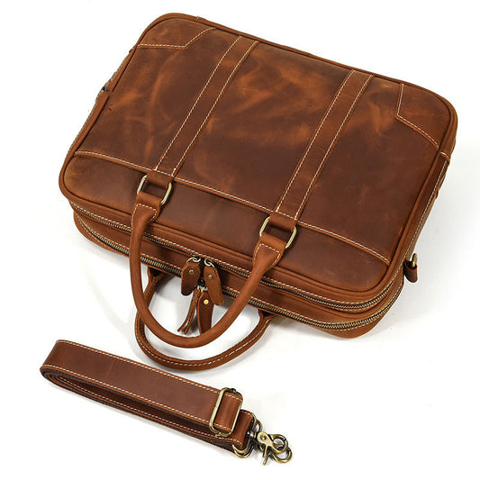 mens retro portable briefcase youth fashion