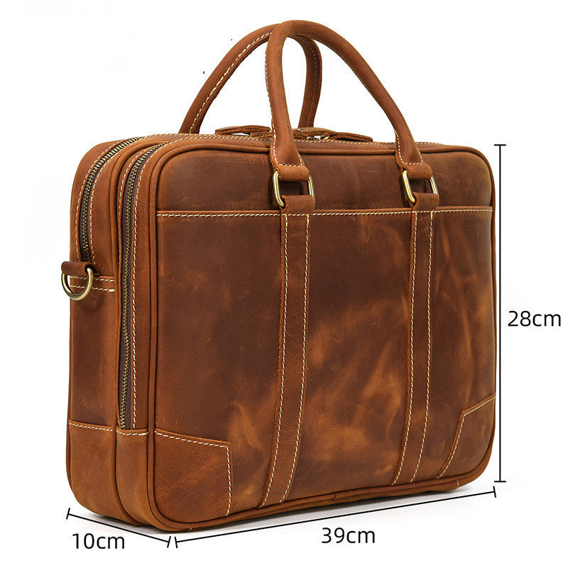 mens retro portable briefcase youth fashion