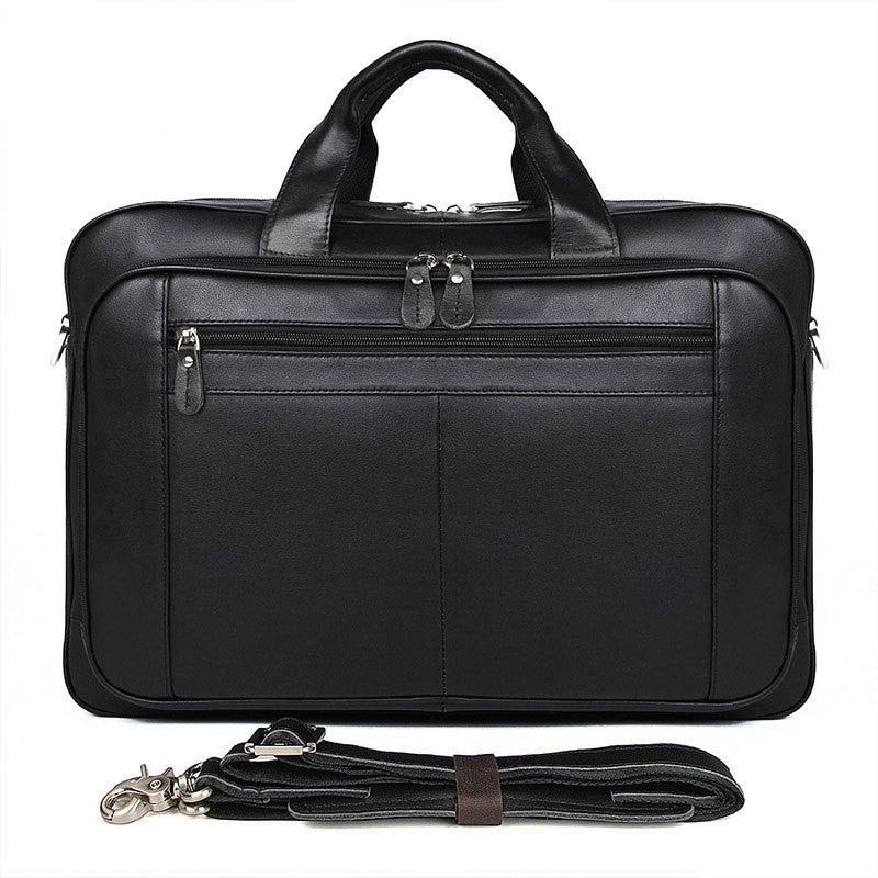 leather business mens large handbag