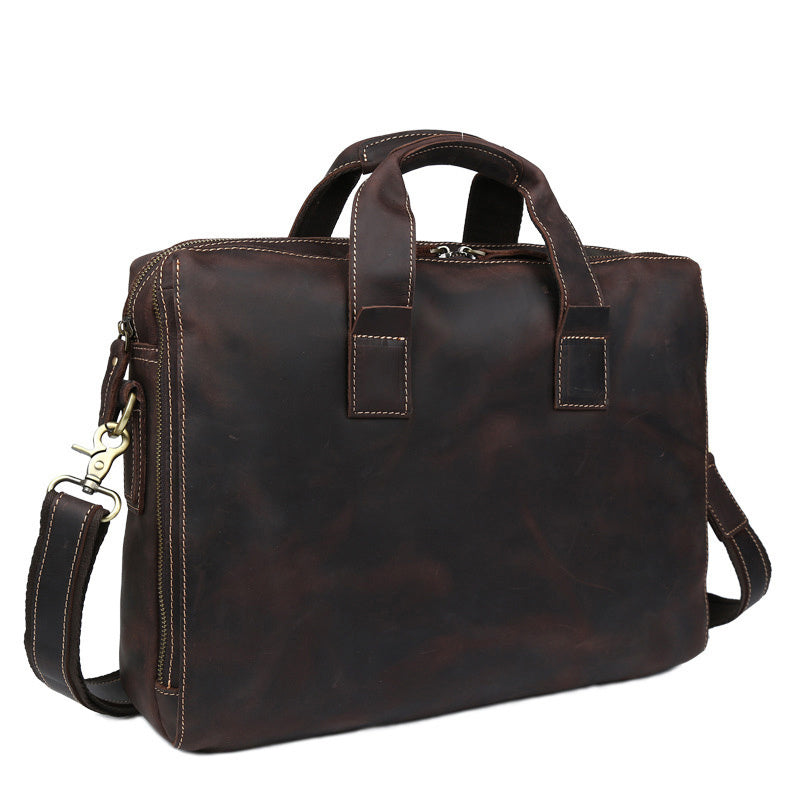 leather personality mens business bag