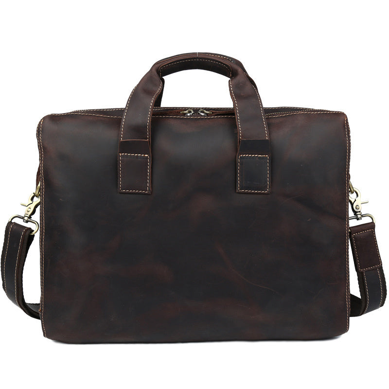 leather personality mens business bag