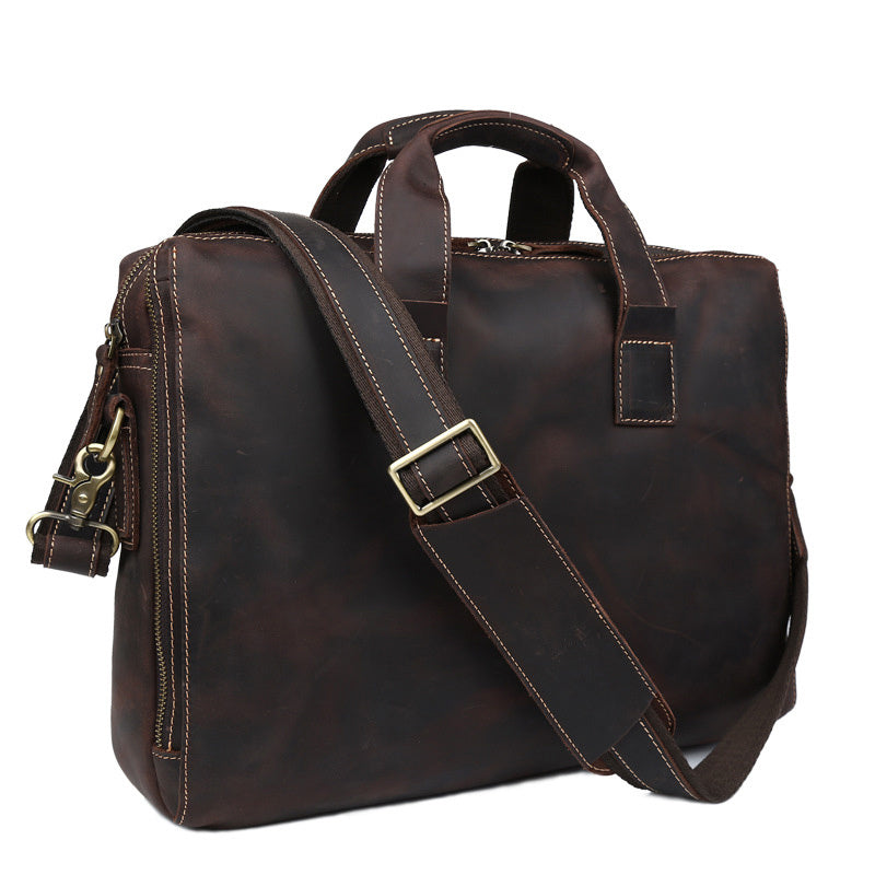 leather personality mens business bag