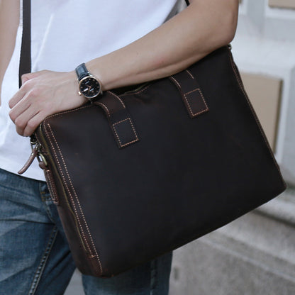 leather personality mens business bag