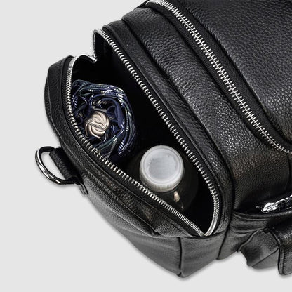 new leather mens hand held large capacity short distance travel bag