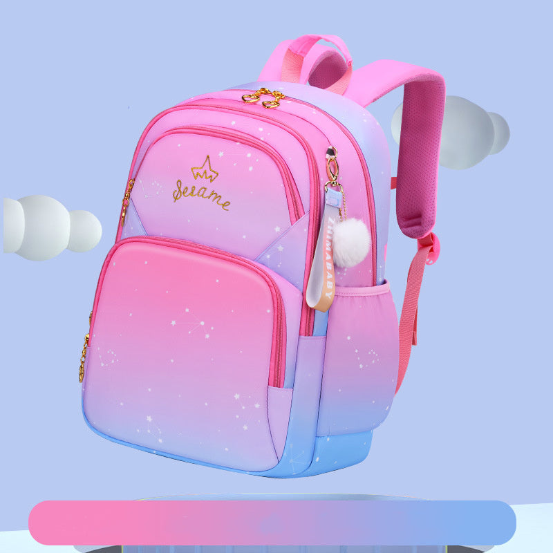 gradient color primary school student schoolbag female