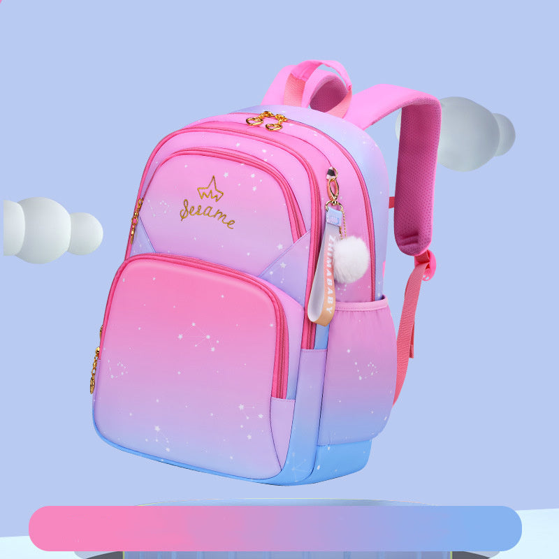 gradient color primary school student schoolbag female