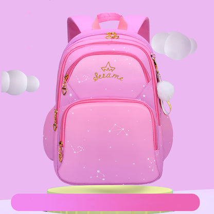 gradient color primary school student schoolbag female