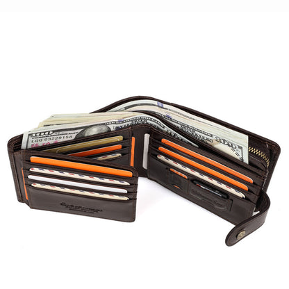 crazy horse cowhide multi purpose mens wallet