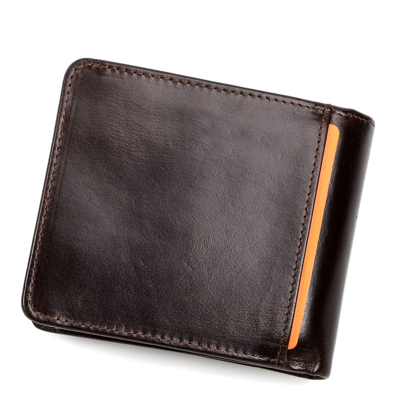 crazy horse cowhide multi purpose mens wallet