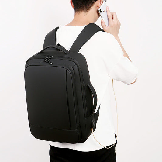 large capacity expandable neutral no logo backpack multifunctional waterproof breathable business mens computer backpack