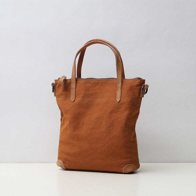 Canvas Women'S Bag Single Shoulder Bag Mori Pure Color Hand Carrying Bucket Bag Fairy Women'S Bag Pure Color Hand Carrying Basket Bag