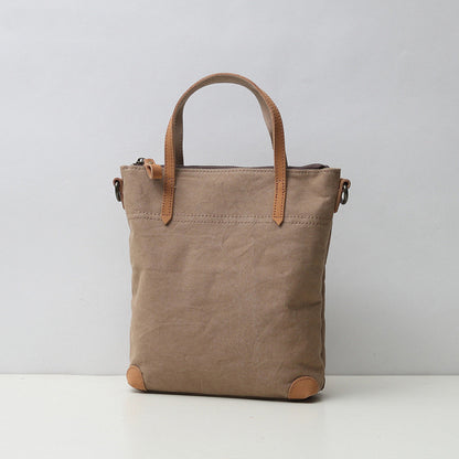 Canvas Women'S Bag Single Shoulder Bag Mori Pure Color Hand Carrying Bucket Bag Fairy Women'S Bag Pure Color Hand Carrying Basket Bag
