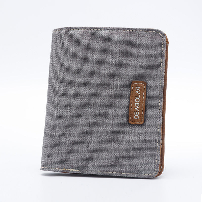 hot selling mens short wallet student japanese and korean casual canvas wallet horizontal ultra thin simple wallet trend