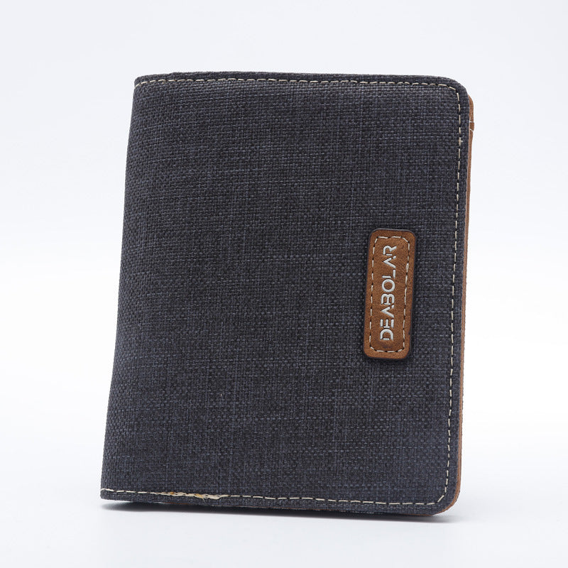 hot selling mens short wallet student japanese and korean casual canvas wallet horizontal ultra thin simple wallet trend