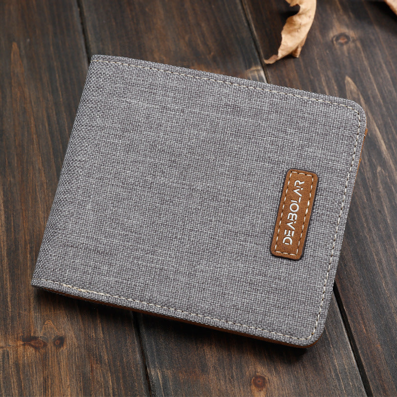 hot selling mens short wallet student japanese and korean casual canvas wallet horizontal ultra thin simple wallet trend