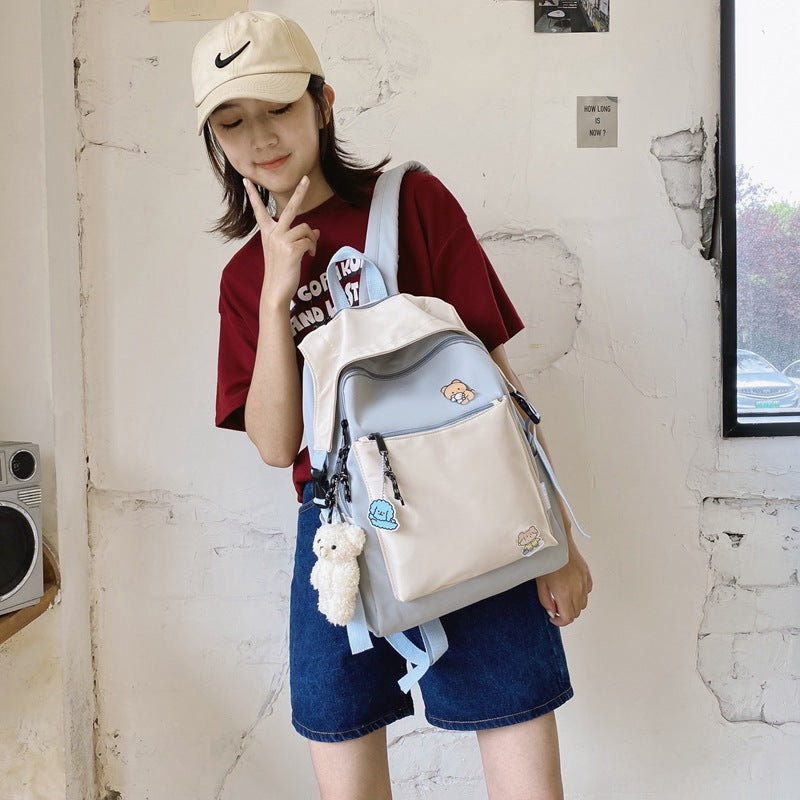 schoolbag female new korean version of the trend of college style ins girl backpack japanese junior high school student backpack