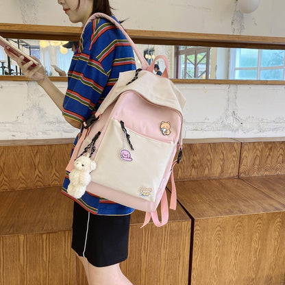 schoolbag female new korean version of the trend of college style ins girl backpack japanese junior high school student backpack