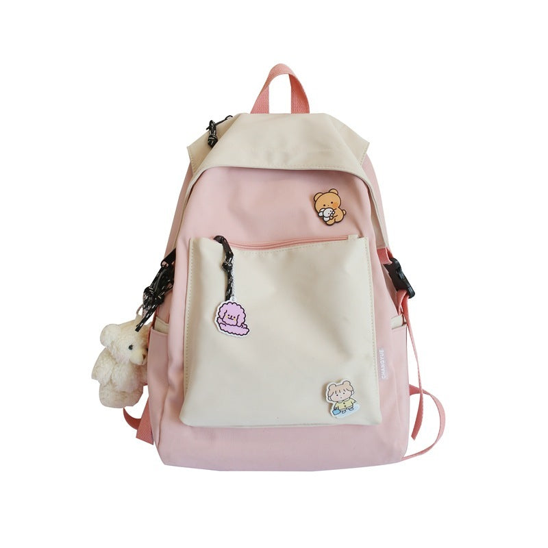 schoolbag female new korean version of the trend of college style ins girl backpack japanese junior high school student backpack