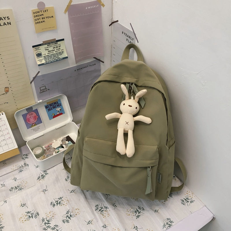 new solid color school bag female korean version ins junior high school student backpack