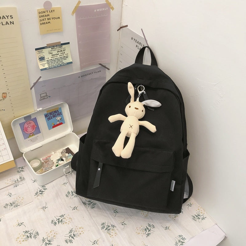 new solid color school bag female korean version ins junior high school student backpack