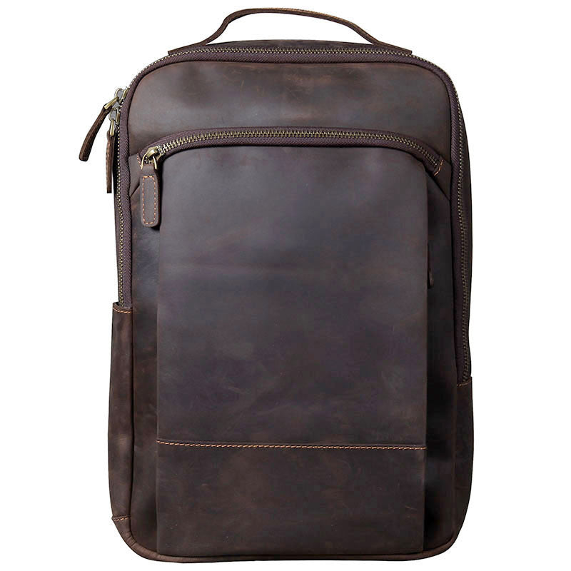 vintage crazy horse skin backpack