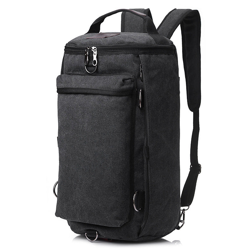 double shoulder canvas backpack mens multifunctional travel bag large capacity student schoolbag