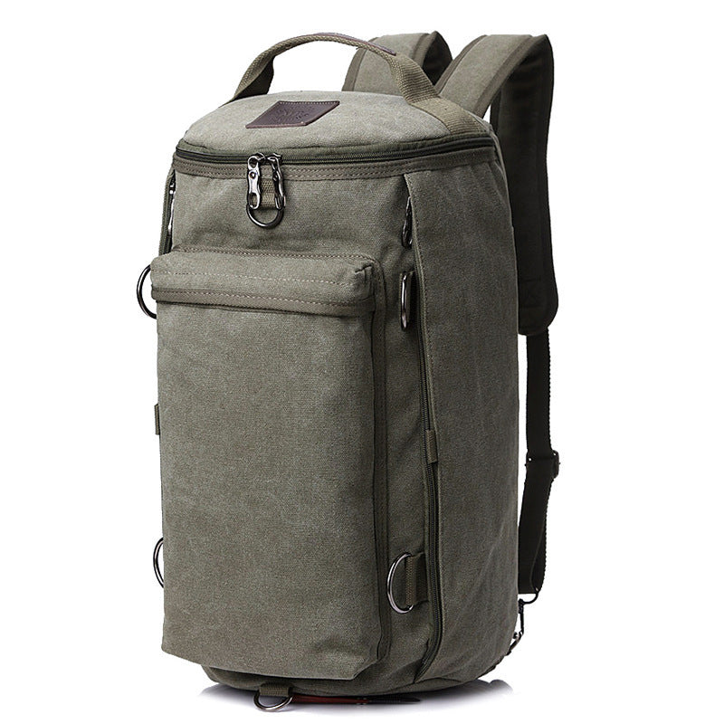 double shoulder canvas backpack mens multifunctional travel bag large capacity student schoolbag