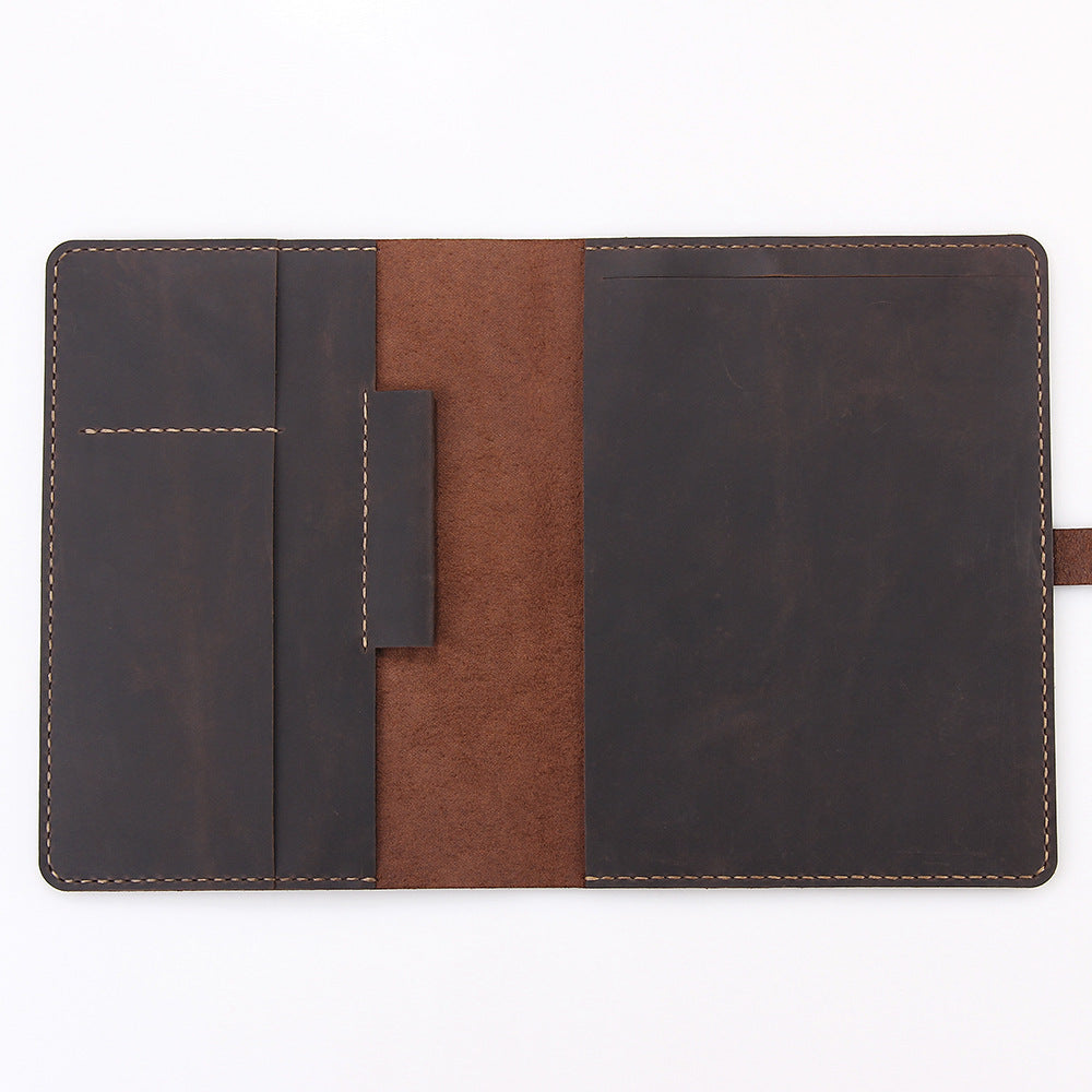 hand made retro crazy horse leather a5 manager folder business multifunctional folder can be customized