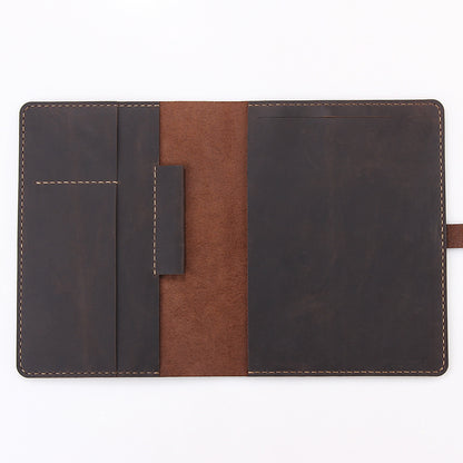 hand made retro crazy horse leather a5 manager folder business multifunctional folder can be customized