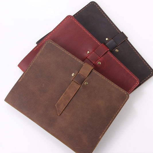 hand made retro crazy horse leather a5 manager folder business multifunctional folder can be customized