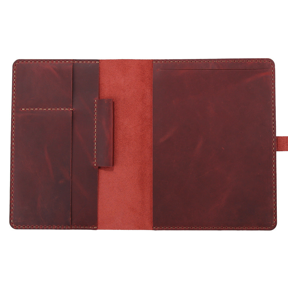 hand made retro crazy horse leather a5 manager folder business multifunctional folder can be customized