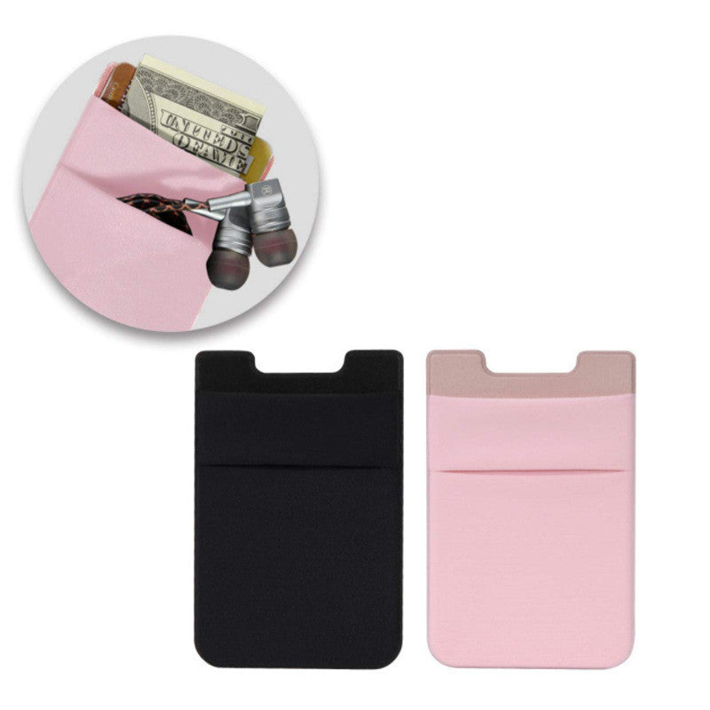 best selling lycra card holder u shaped dual card mobile phone card sticker student card holder 3m glue phone back sticker