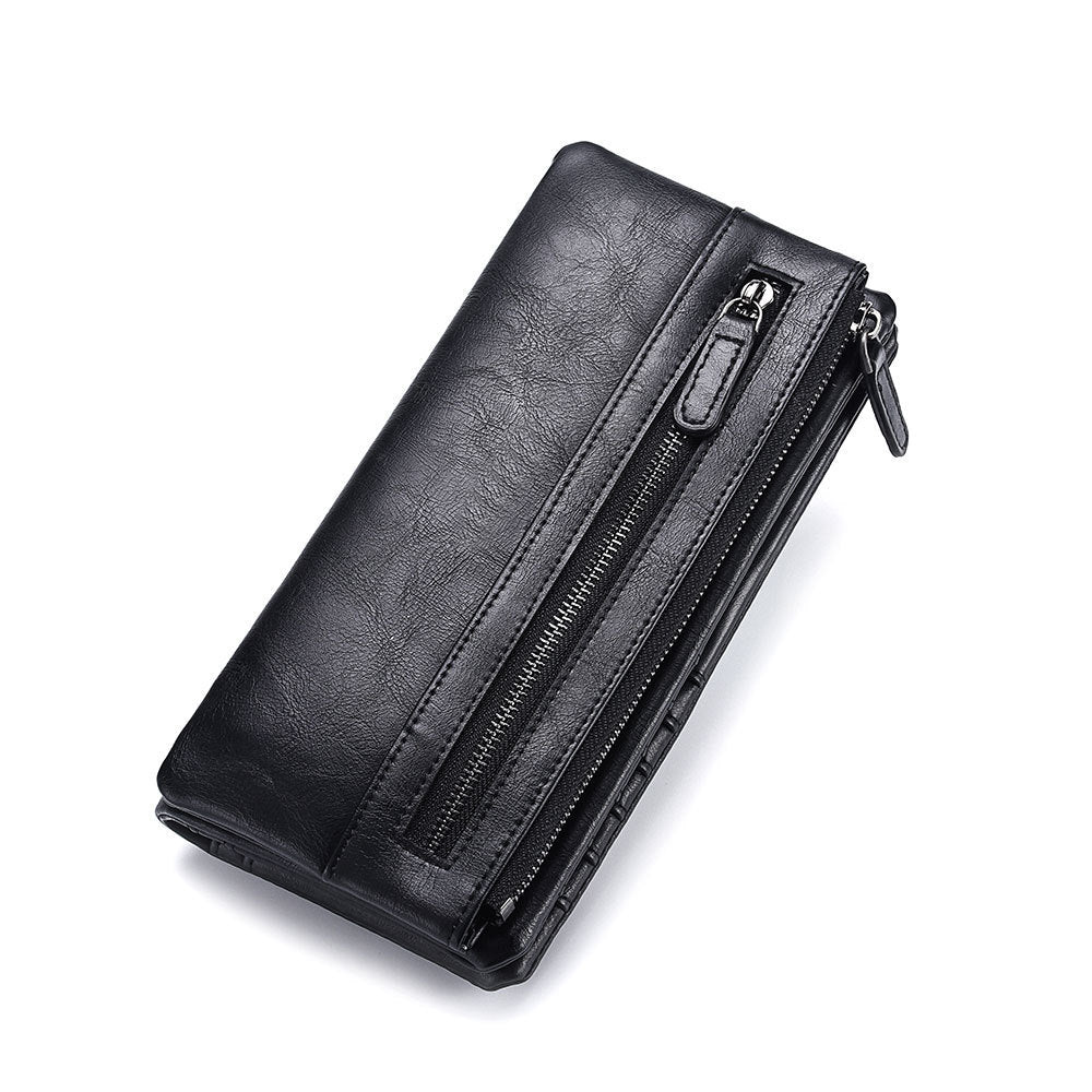 new mens long wallet zipper wallet trendy youth soft wallet