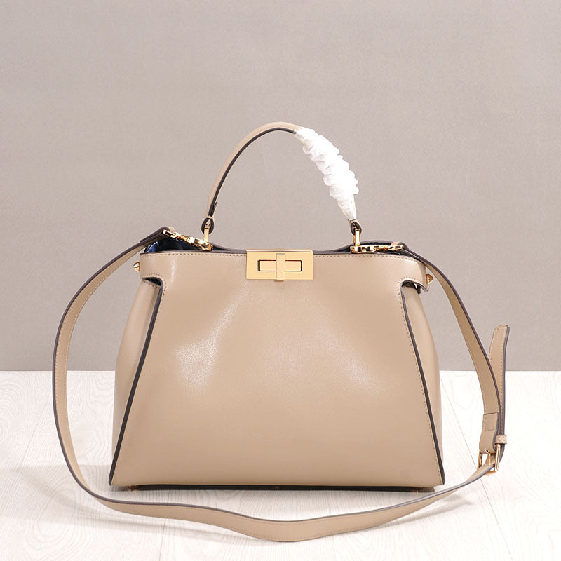 big bag white collar fashion new cat bag leather leather leather