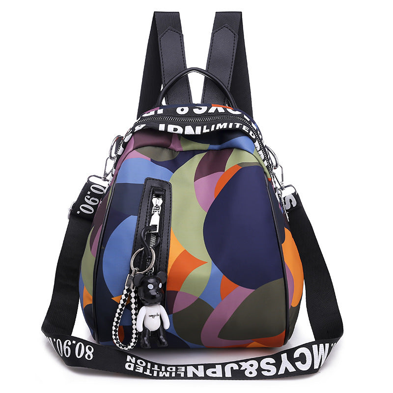 womens oxford cloth korean casual fashion printing multi function travel outing backpack