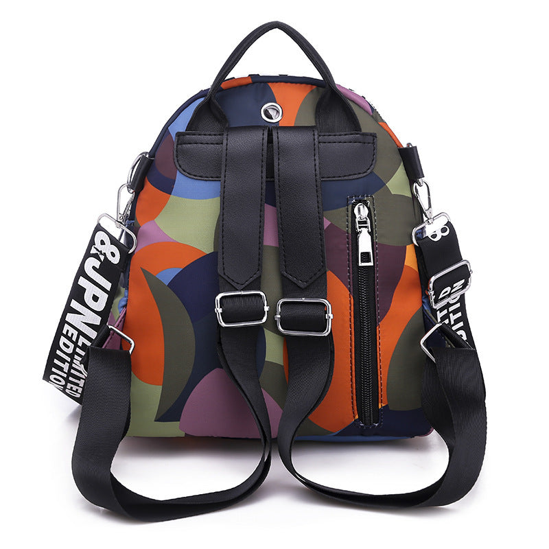 womens oxford cloth korean casual fashion printing multi function travel outing backpack