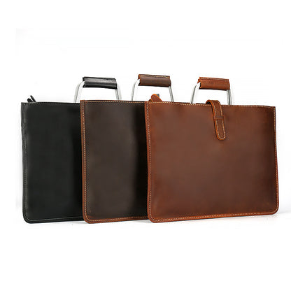 crazy horse leather mens handbag horizontal mens bag briefcase england