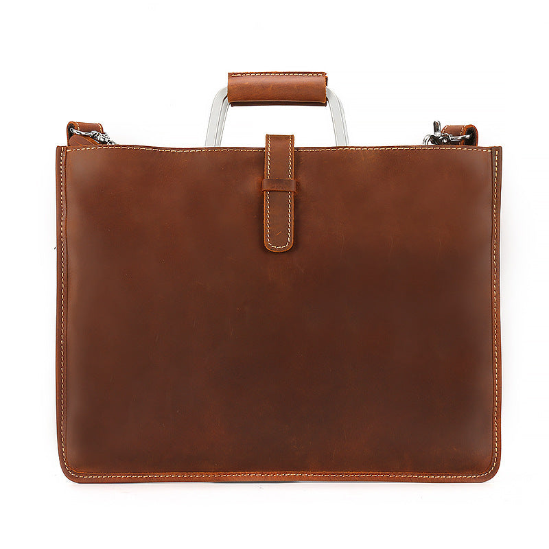 crazy horse leather mens handbag horizontal mens bag briefcase england