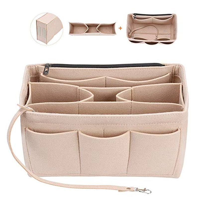 cross border felt cosmetic bag multi function large capacity bag middle bag travel wash felt storage bag