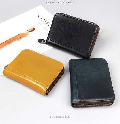 autumn new multi card long leather wallet unisex rfid shielding card case leather wallet