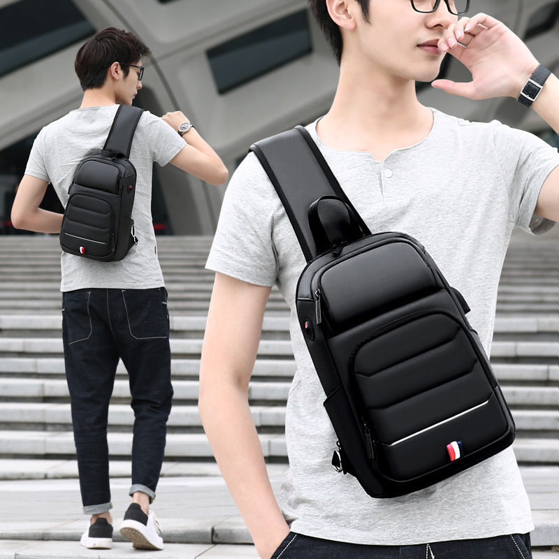 large capacity diagonal bag mens business casual shoulder bag fashion student cross body bag