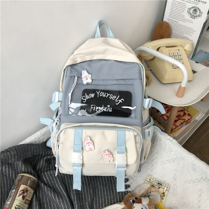 college style school bag female korean version harajuku high school student junior high school student backpack