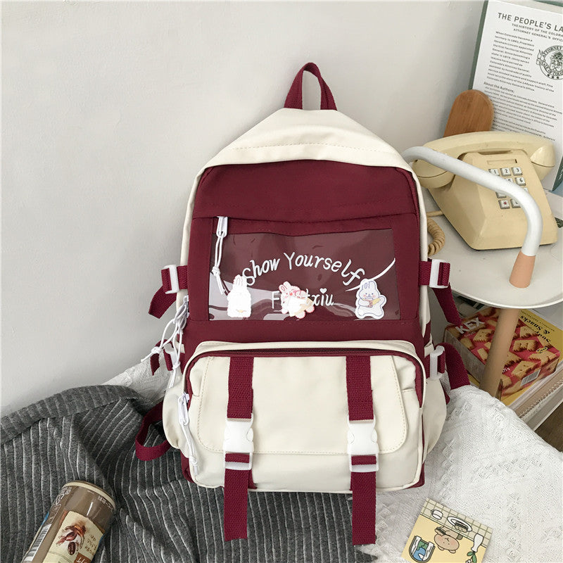 college style school bag female korean version harajuku high school student junior high school student backpack